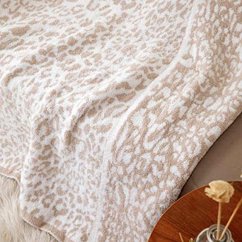 Ultra Soft Leopard Throw Blanket - Khaki (51x63)