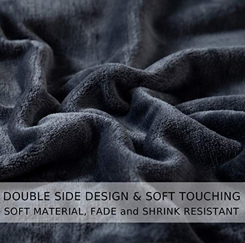 Dark Gray Microplush Queen Size Blanket for All Seasons