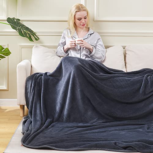 Dark Gray Microplush Queen Size Blanket for All Seasons