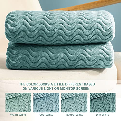 Luxurious Celadon Fleece Throw Blanket for Couch Bed