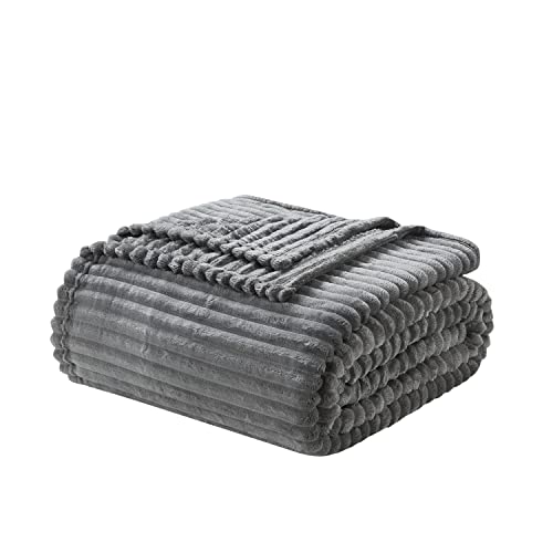 Nestl Grey Fleece Queen Size Blanket - Lightweight & Super Soft