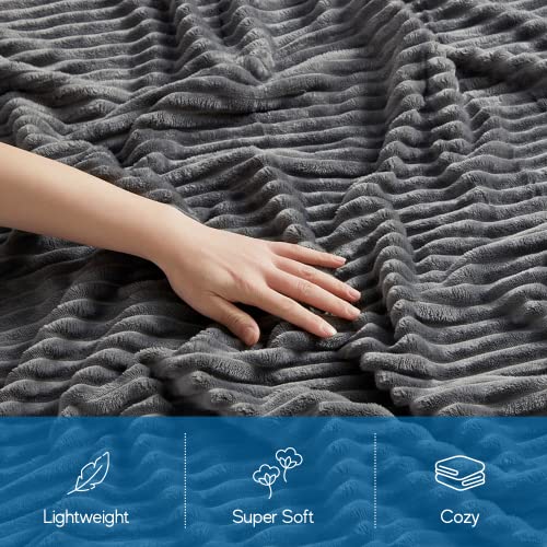 Nestl Grey Fleece Queen Size Blanket - Lightweight & Super Soft