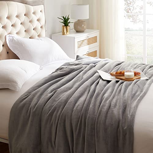 Grey Fleece Throw Blanket: Cozy Indoor & Outdoor