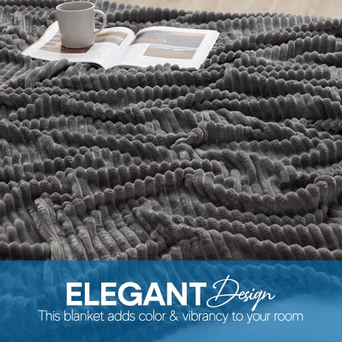 Nestl Grey Fleece Queen Size Blanket - Lightweight & Super Soft
