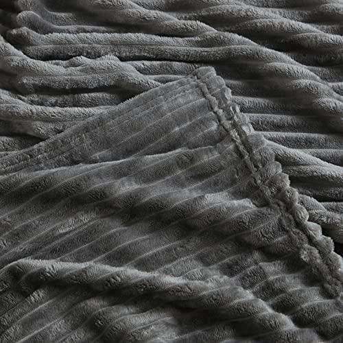 Nestl Grey Fleece Queen Size Blanket - Lightweight & Super Soft