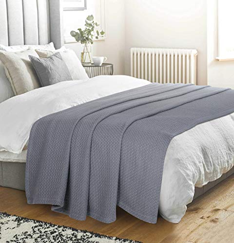 BELIZZI HOME Cotton Thermal Blanket Full Queen Charcoal