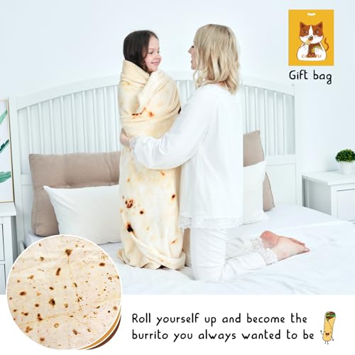 Burritos Tortilla Throw Blanket - Soft Flannel Taco