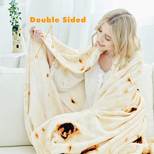 Burritos Tortilla Throw Blanket - Soft Flannel Taco