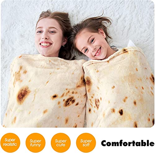 Burritos Tortilla Throw Blanket - Soft Flannel Taco