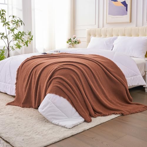 Soft and Cozy Fringe Throw Blanket for Indoor & Outdoor