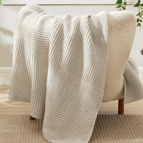 Bedsure Knitted Throw Blanket - Soft Cozy & Lightweight