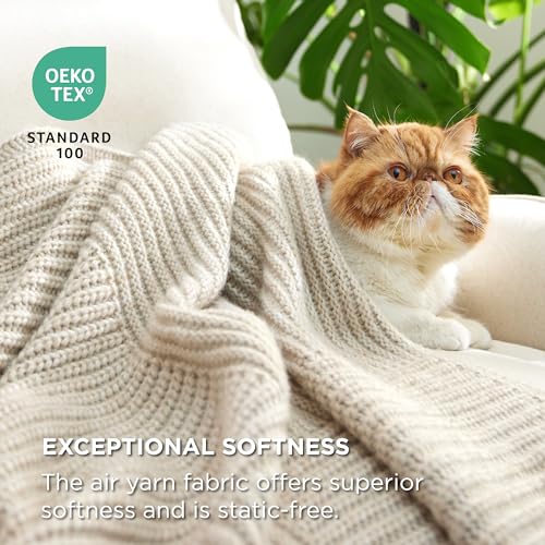 Bedsure Knitted Throw Blanket - Soft Cozy & Lightweight