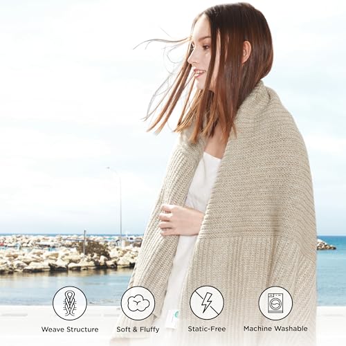 Bedsure Knitted Throw Blanket - Soft Cozy & Lightweight