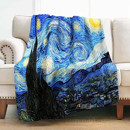 Starry Night Throw Blanket - Abstract Theme Decor
