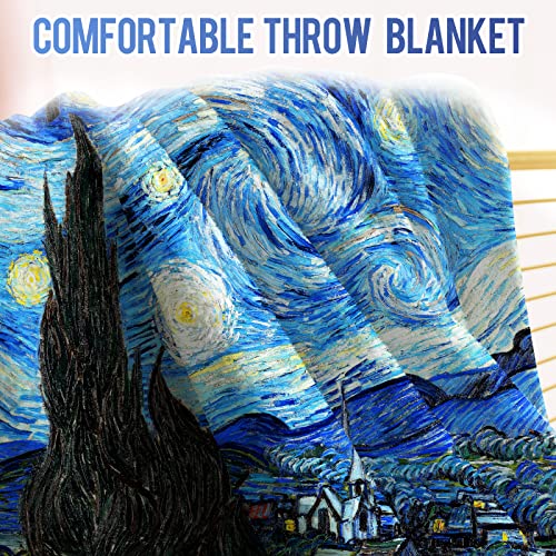 Starry Night Throw Blanket - Abstract Theme Decor