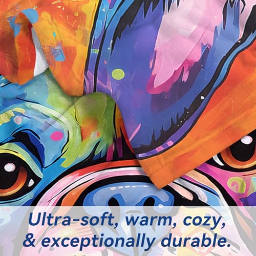 French Bulldog Colorful Splash Art Blanket Gift Set