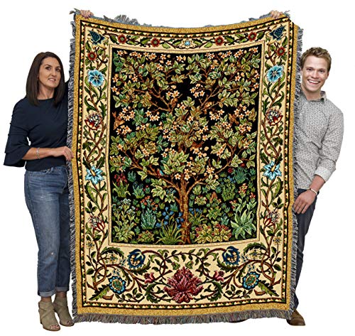 William Morris Baum des Lebens Decke, Blau, Baumwolle, Indoor & Outdoor
