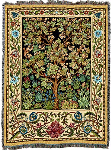 William Morris Baum des Lebens Decke, Blau, Baumwolle, Indoor & Outdoor