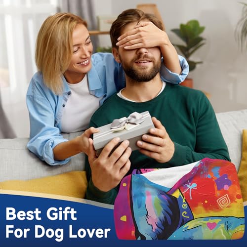 French Bulldog Colorful Splash Art Blanket Gift Set