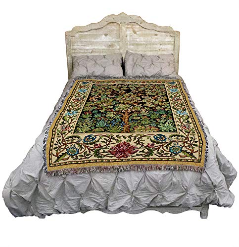William Morris Baum des Lebens Decke, Blau, Baumwolle, Indoor & Outdoor
