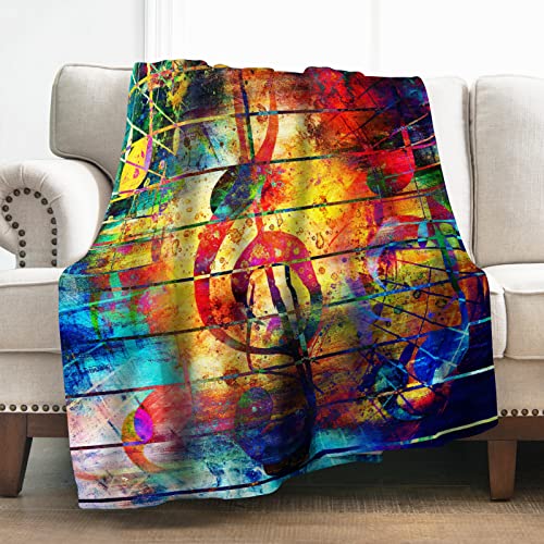 Music Note Throw Blanket - Cozy Artful Decoration