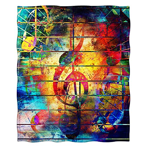Music Note Throw Blanket - Cozy Artful Decoration