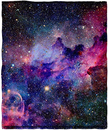 Soft Fleece Purple Nebula Galaxy Throw Blanket