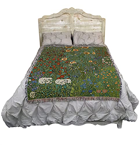 Sunflower Farm Garden Tapestry Blanket by Gustav Klimt