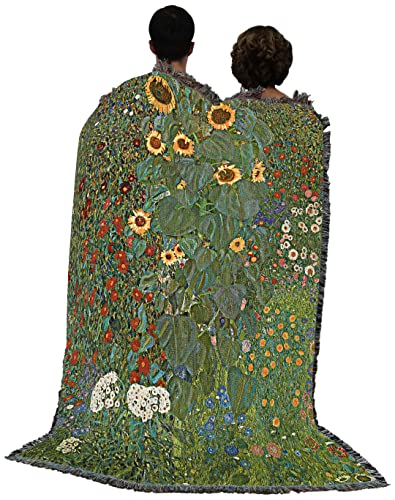 Sunflower Farm Garden Tapestry Blanket by Gustav Klimt