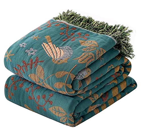 Boho Cotton Throw Blanket for Bed and Couch
