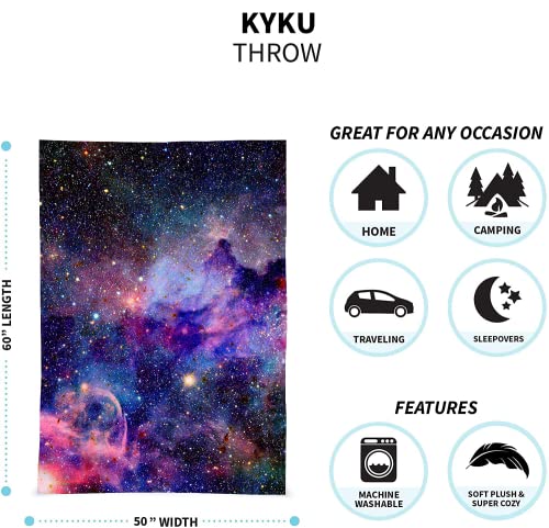 Soft Fleece Purple Nebula Galaxy Throw Blanket