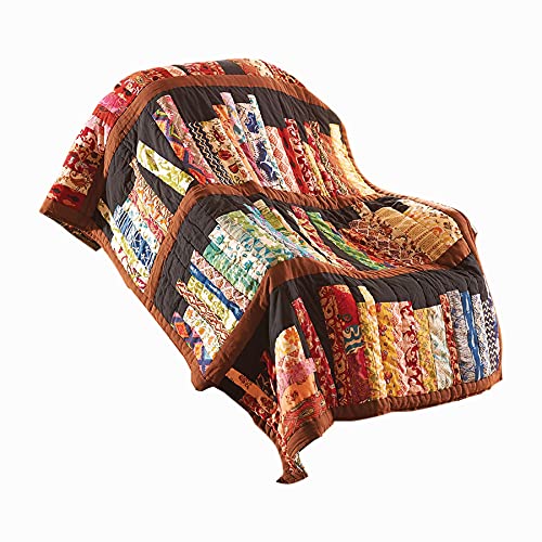 Library Books Quilted Throw Blanket - 100% Cotton