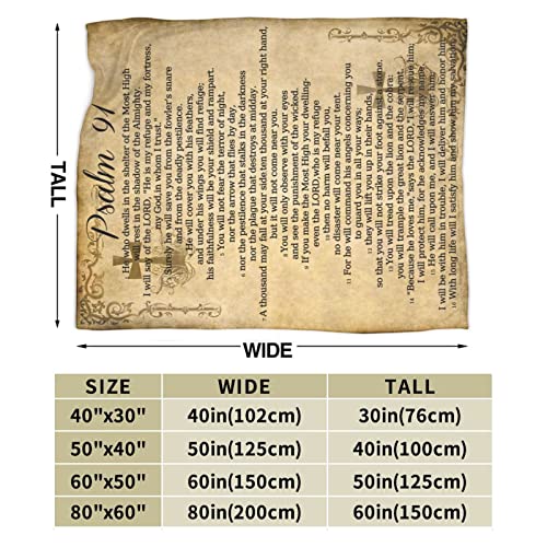 Religious Throw Blanket - Psalm 91 (50x40inch) Soft