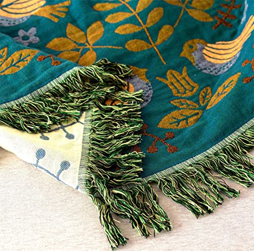Boho Cotton Throw Blanket for Bed and Couch