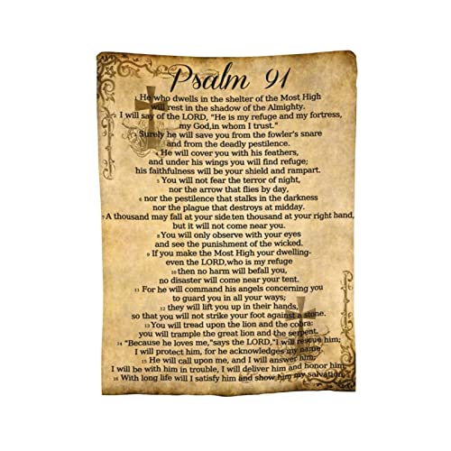 Religious Throw Blanket - Psalm 91 (50x40inch) Soft