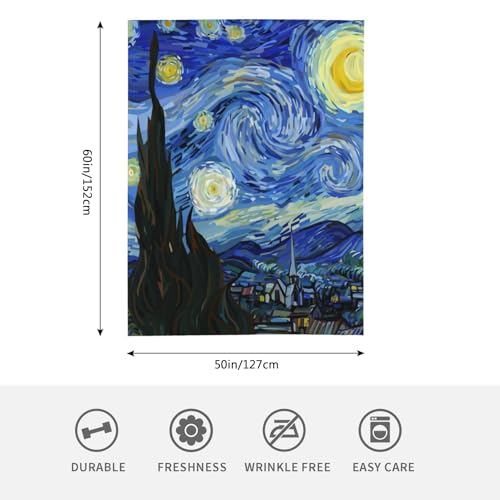 HGOD DESIGNS Van Gogh Starry Night Fleece Blanket