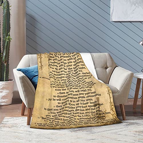 Religious Throw Blanket - Psalm 91 (50x40inch) Soft