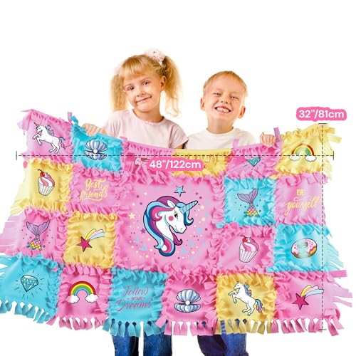 EDUMAN No Sew Fleece Blanket DIY Craft Kit