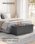 Foldable Storage Ottoman Bench - Dark Gray