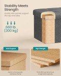 Foldable Storage Ottoman Bench - Dark Gray