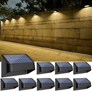 8 Pack Solar Fence Lights, RGB Colors, Dusk-Dawn, IP65