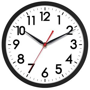 Modern 10 Inch Silent Wall Clock for Indoor/Outdoor