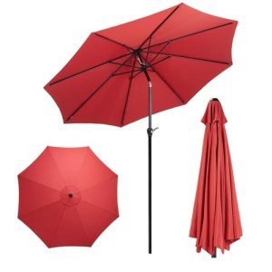 2-Pack 9FT Patio Umbrella with Tilt and Crank