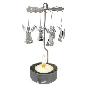 Spinning Angel Tea Light Candle Holder - Silver Scandinavian Design