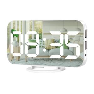 Muoigoe LED Mirror Desk Clock with USB Ports