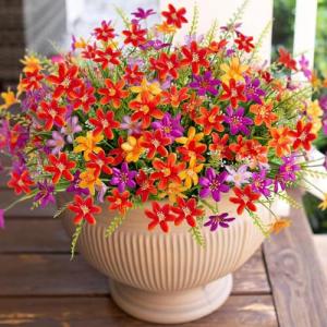 Purple Yellow Fake Daisy Eucalyptus Outdoor Plants Arrangements