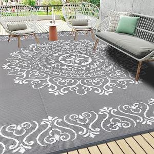 Pauwer 9'x12' Reversible Waterproof Outdoor Straw Rug