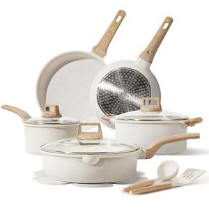 Nonstick Cookware Set with Utensils and Pan Protectors