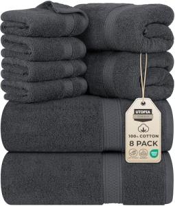 8-Piece Premium Cotton Towel Set for Bathroom and Spa