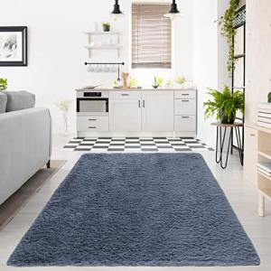 Blue Shaggy Area Rug for Bedroom and Living Room